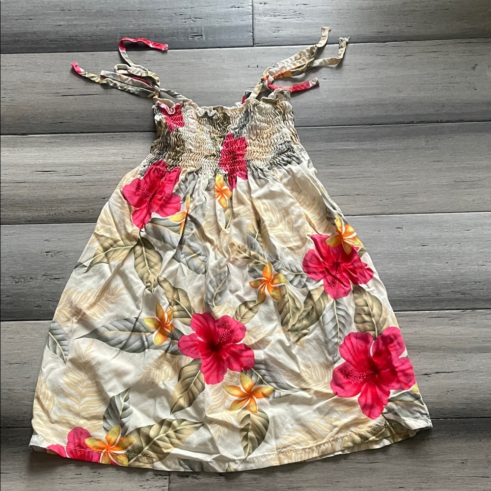 Two Palms Hawaiian  Dress Size S Girl's Flowered Floral Sundress